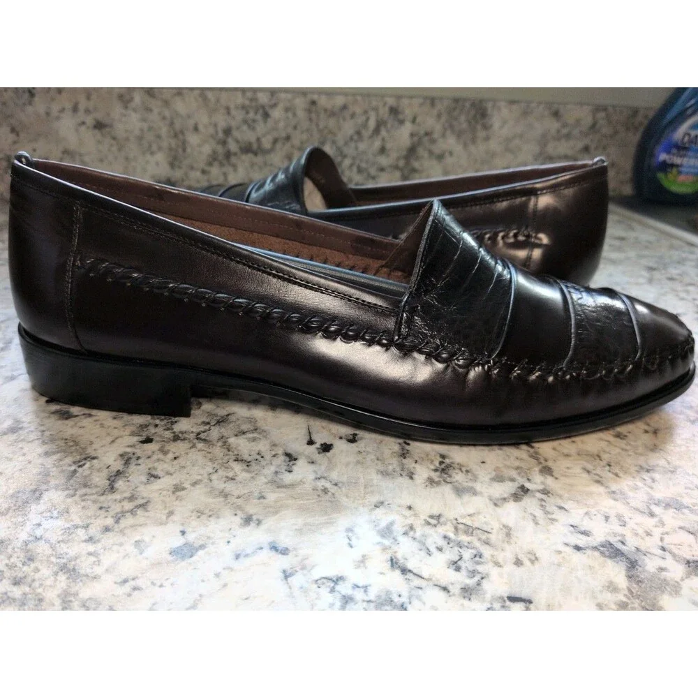 Giorgio Brutini Genuine Embossed Leather Loafers Brazil Mens Size 13D Burgundy